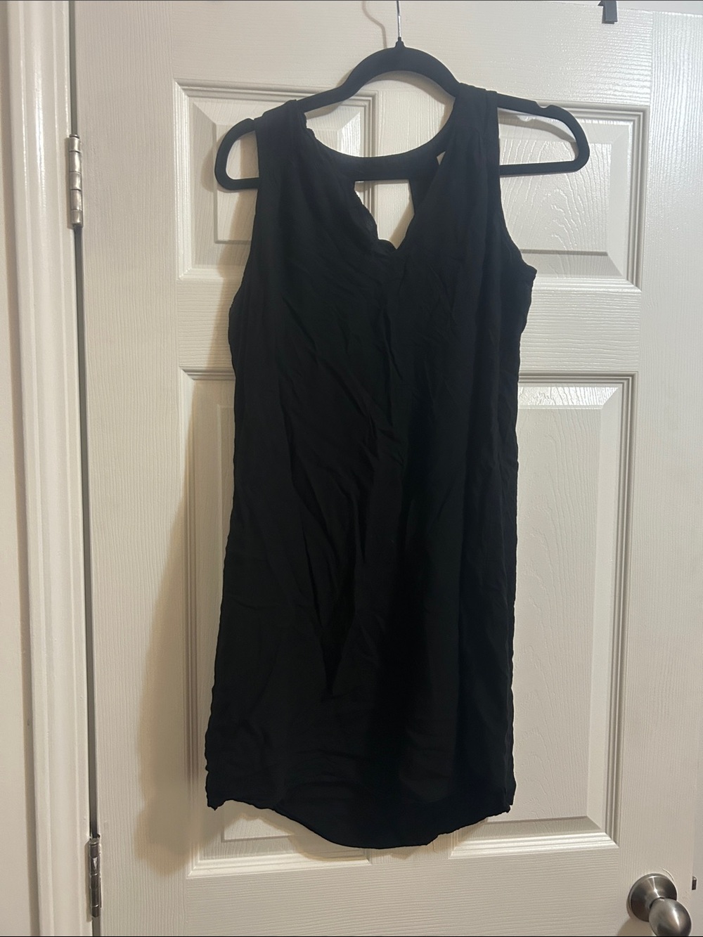 Old Navy Black Sleeveless Midi Dress with Back Keyhole